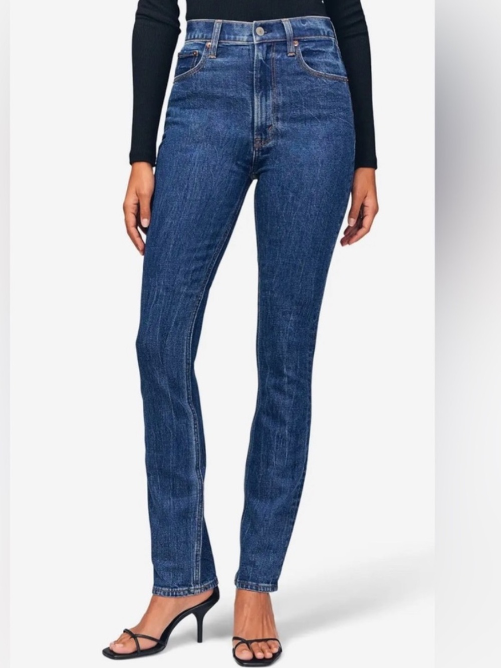 NWT Abercrombie & Fitch The Slim Straight Jeans Size 24/00 Curve Love High Rise